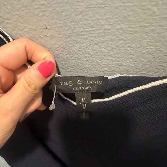 Rag & Bone Women’s Navy Tia Sleeveless Button Trimmed Tank Top Size Medium - Picture 6 of 7